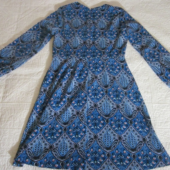 LOFT Blue Patterned Dress - Picture 6 of 8